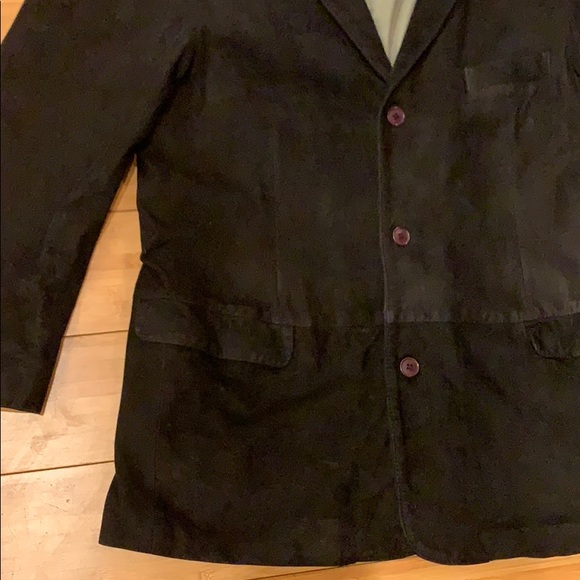 Barneys New York leather jacket black suede men 50 - Picture 2 of 10
